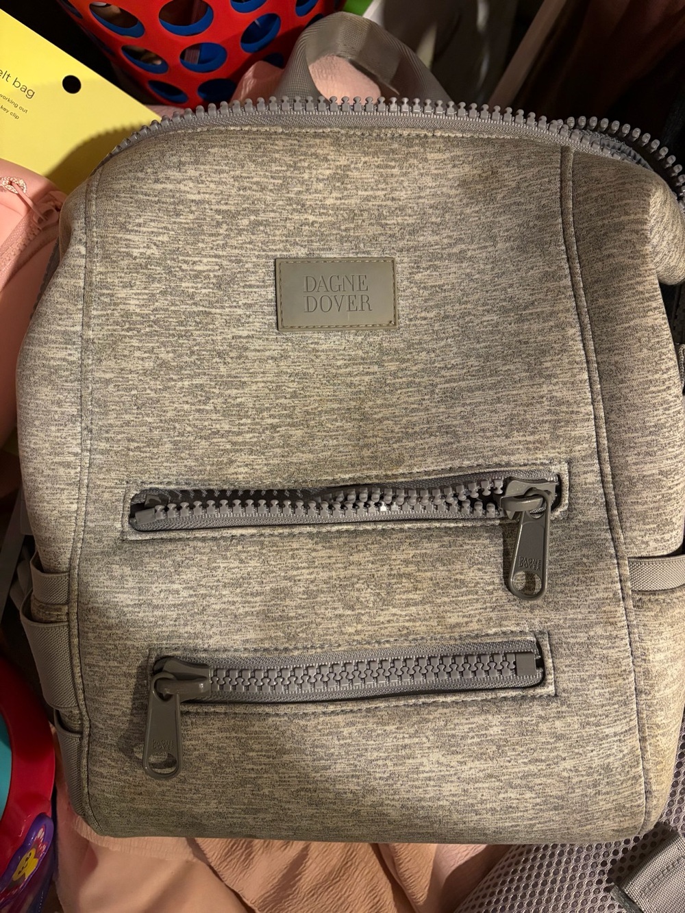 Dagne Dover Heathered Light Gray Backpack